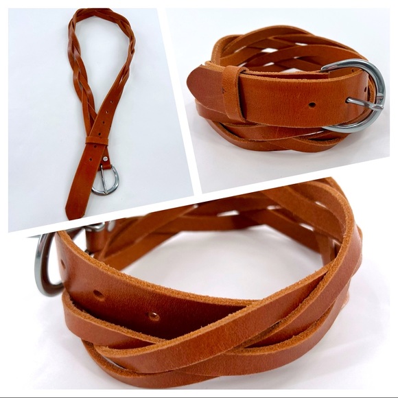 Lands' End Accessories - Lands' End Women's Leather Braided Belt Belts size XS
